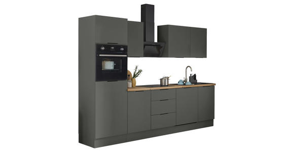 KÜCHENBLOCK in Graphitfarben - Schwarz/Graphitfarben, Basics, Holzwerkstoff/Metall (280/211/60cm) - Xora