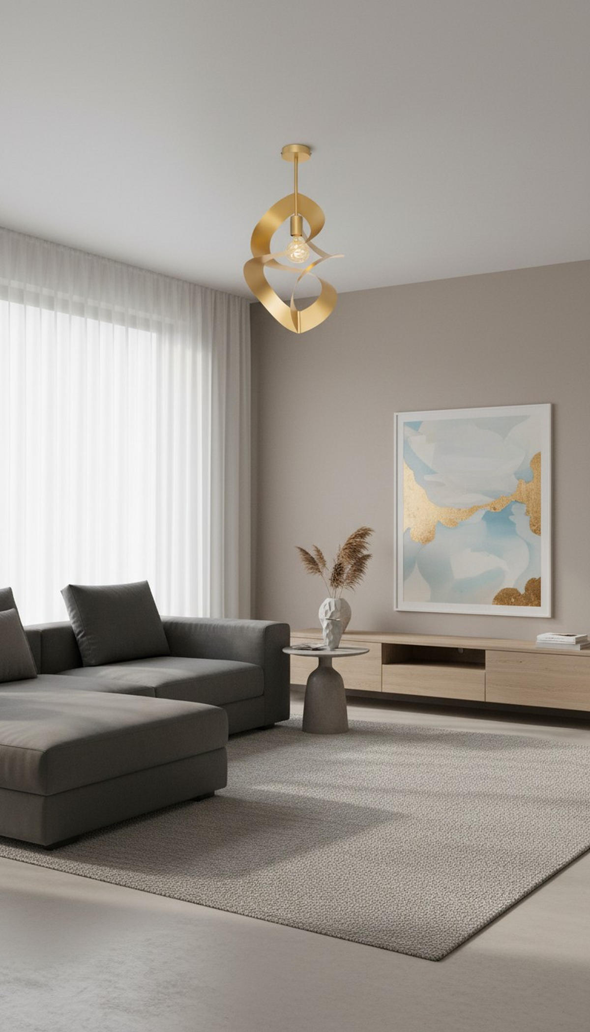 DECKENLEUCHTE  35/60 cm    - Goldfarben, Design, Metall (35/60cm) - Collet's Monde