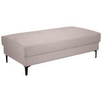 HOCKER in Textil Hellgrau  - Hellgrau/Schwarz, Design, Textil/Metall (140/45/80cm) - Xora