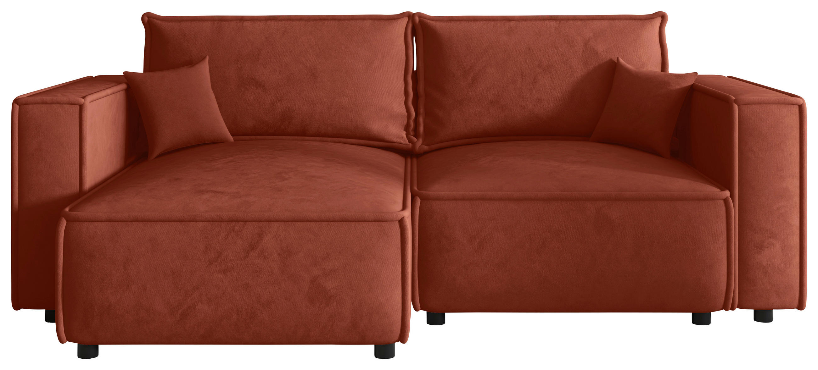 ECKSOFA  in Webstoff Terracotta  153/250 cm  - Terracotta/Schwarz, MODERN, Kunststoff/Textil (153/250cm) - Xora