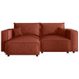 ECKSOFA Terracotta Webstoff Zierkissen, Rückenkissen, Rücken echt  - Terracotta/Schwarz, MODERN, Kunststoff/Textil (153/250cm) - Xora