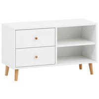 GARDEROBENBANK - Weiß/Grün, Design, Holz (78,9/46,5/33cm) - MID.YOU