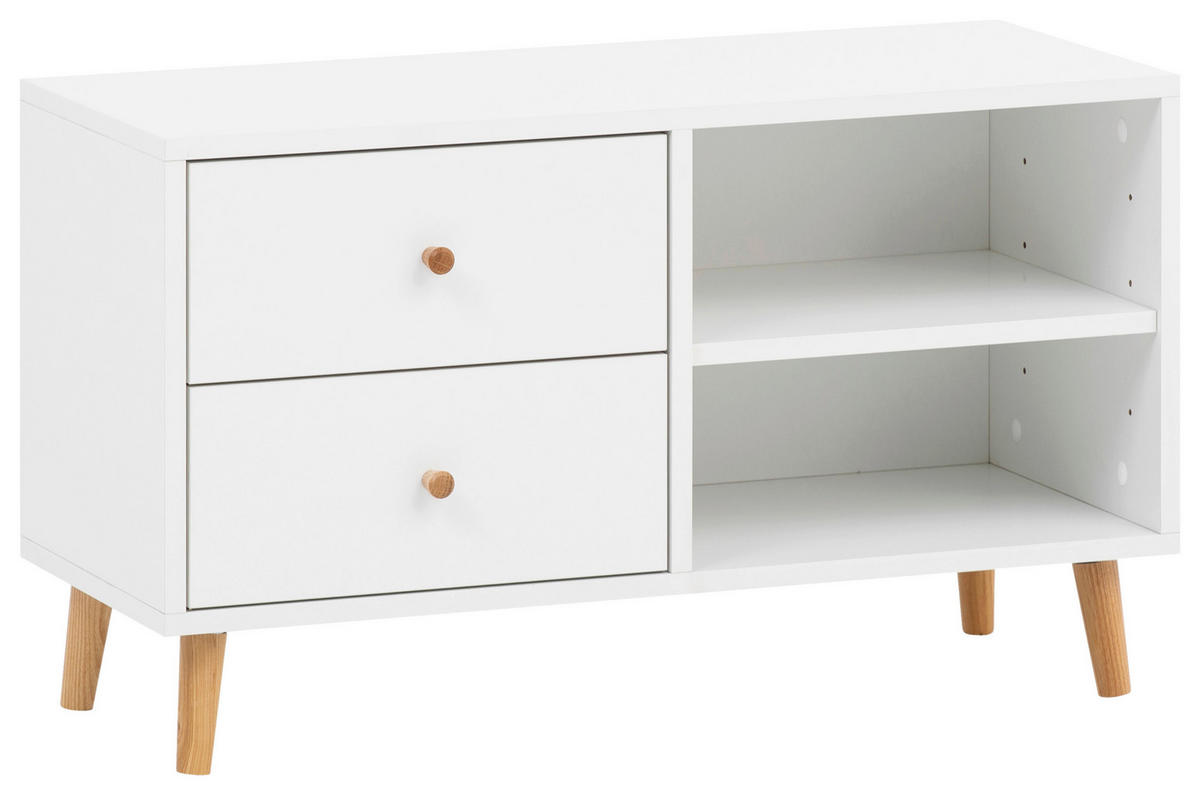 GARDEROBENBANK - Weiß/Grün, Design, Holz (78,9/46,5/33cm) - MID.YOU