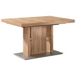 ESSTISCH in Metall, Holzwerkstoff 130-180/90/75 cm  - Edelstahlfarben/Eichefarben, Design, Holzwerkstoff/Metall (130-180/90/75cm) - Moderano