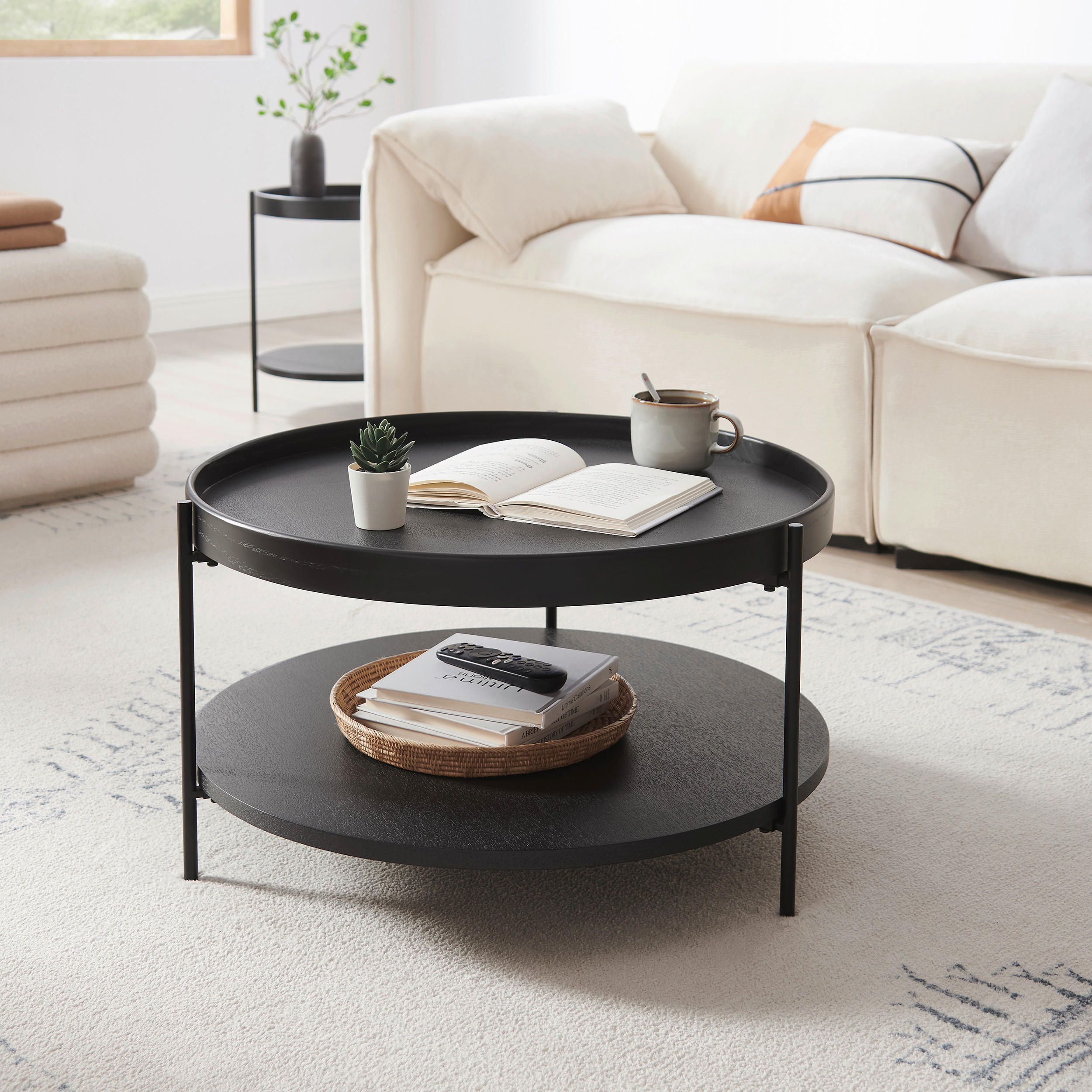 COUCHTISCH in Holzwerkstoff 69/69/39 cm  - Schwarz, Design, Holzwerkstoff/Metall (69/69/39cm) - Livetastic