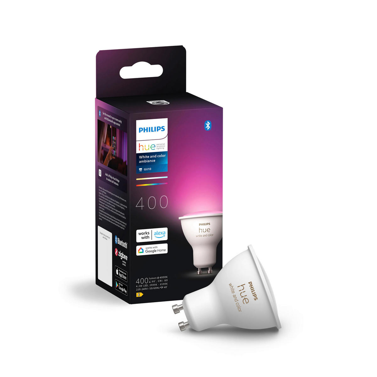 LED-LEUCHTMITTEL   GU10 4.2 W  - Weiss, Basics, Kunststoff (5,7/5/5cm) - Philips HUE