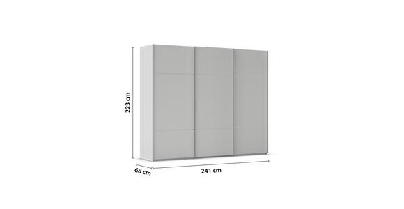 SCHWEBETÜRENSCHRANK  in Grau  - Alufarben/Grau, KONVENTIONELL, Holzwerkstoff/Metall (242/223/68cm) - Novel