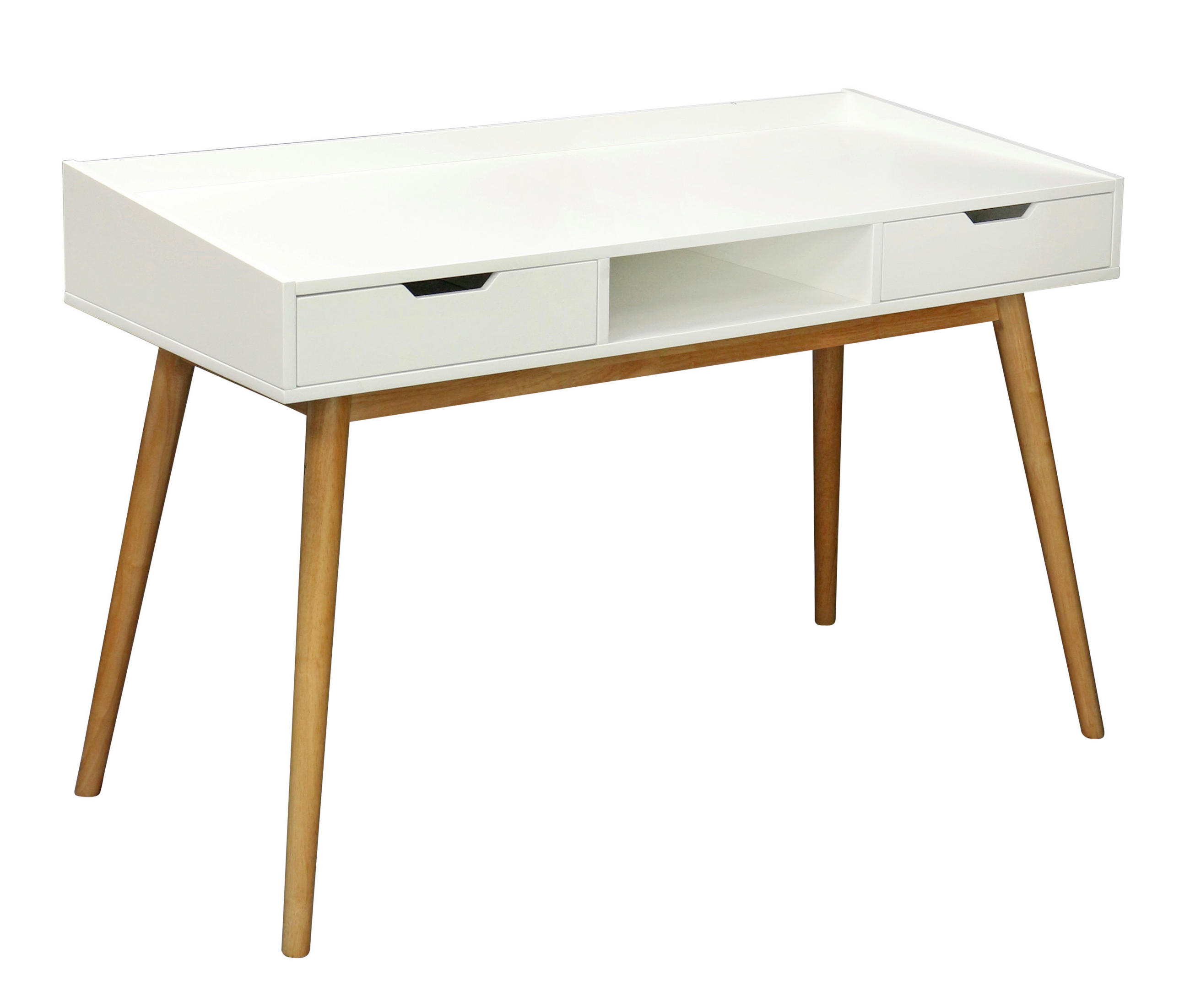 SCHREIBTISCH 120/55/80 cm in Naturfarben, Weiß - Weiß/Naturfarben, MODERN, Holz/Holzwerkstoff (120/55/80cm) - P & B