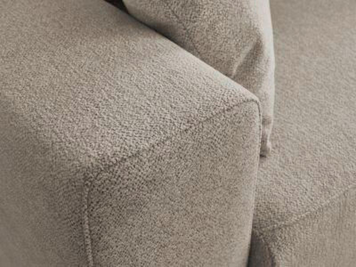 ECKSOFA Ottomane rechts  ATILLA Taupe Flachgewebe  - Taupe/Schwarz, MODERN, Kunststoff/Textil (244/149cm)