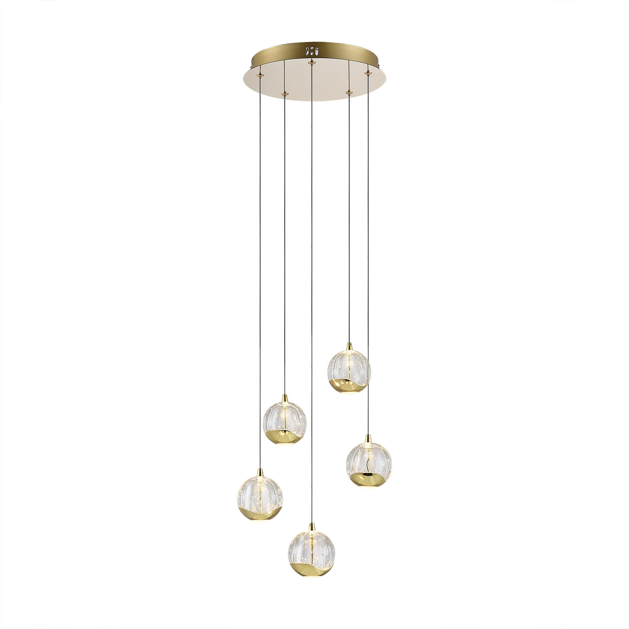 LED-HÄNGELEUCHTE 30/150 cm   - Goldfarben, Design, Glas/Metall (30/150cm) - Dieter Knoll