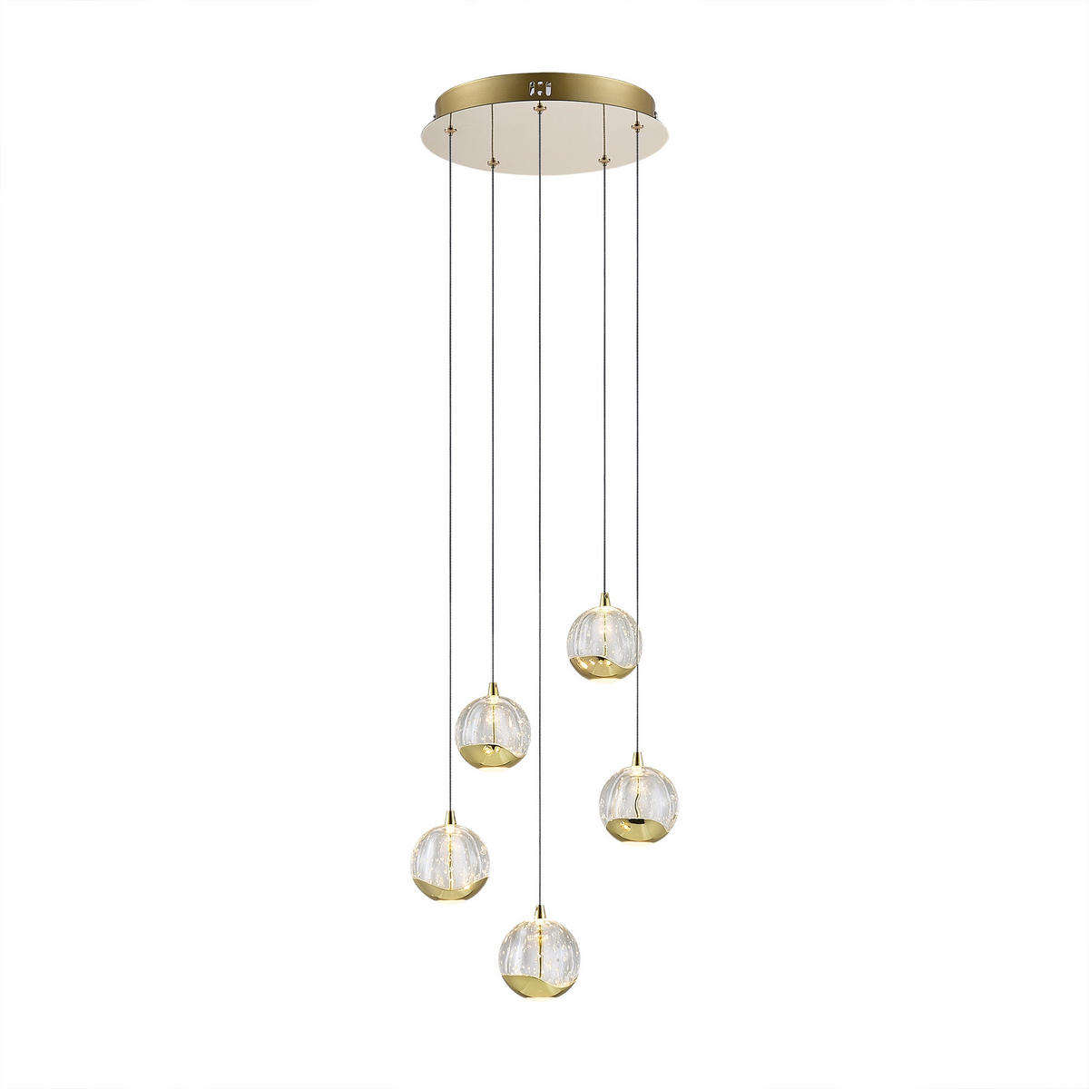 LED-HÄNGELEUCHTE 30/150 cm   - Goldfarben, Design, Glas/Metall (30/150cm) - Dieter Knoll