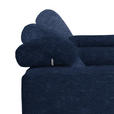 ECKSOFA in Mikrofaser Dunkelblau  - Schwarz/Dunkelblau, Design, Textil/Metall (301/207cm) - Xora