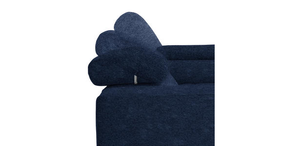 ECKSOFA in Mikrofaser Dunkelblau  - Schwarz/Dunkelblau, Design, Textil/Metall (301/207cm) - Xora