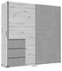 SCHWEBETÜRENSCHRANK 200/200/61 cm 2-türig  - Dunkelgrau/Schwarz, KONVENTIONELL, Holzwerkstoff/Kunststoff (200/200/61cm) - Carryhome