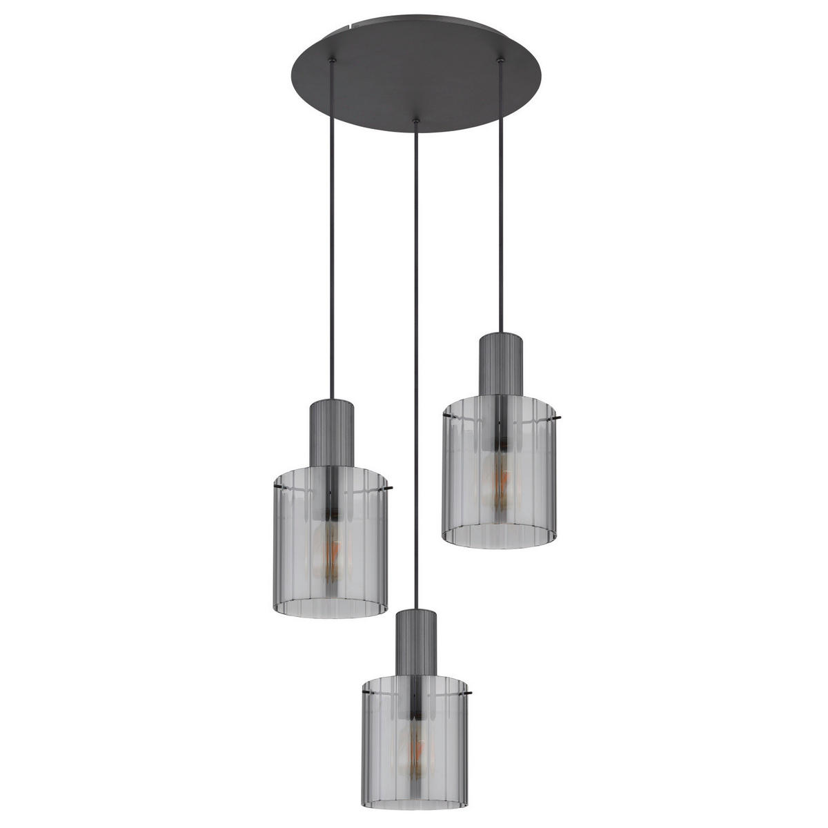 ZÁVĚSNÉ SVÍTIDLO, 48/150 cm  - tmavě šedá, Design, kov/sklo (48/150cm) - Globo