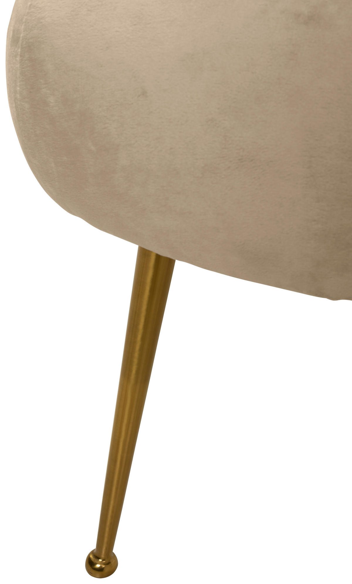 HOCKER Velours Beige  - Beige/Goldfarben, KONVENTIONELL, Textil (54/48/54cm) - MID.YOU