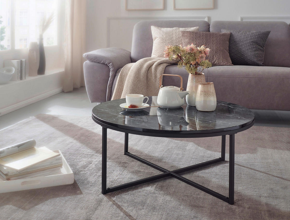 COUCHTISCH in Holzwerkstoff  - Schwarz, Konventionell, Holzwerkstoff/Metall (80/36cm) - MID.YOU