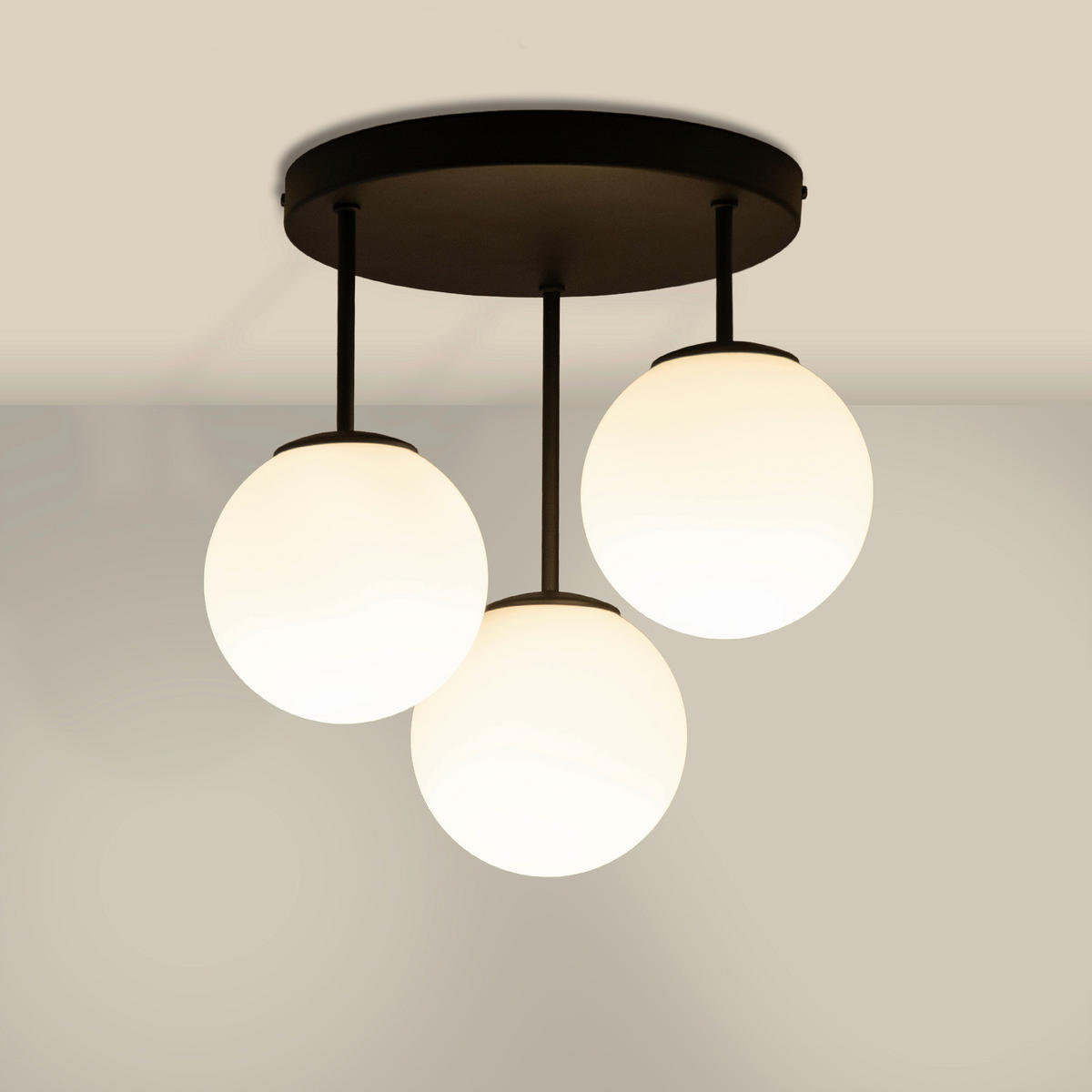 DECKENLEUCHTE    38/38/38 cm  - Schwarz, KONVENTIONELL, Metall (38/38/38cm)