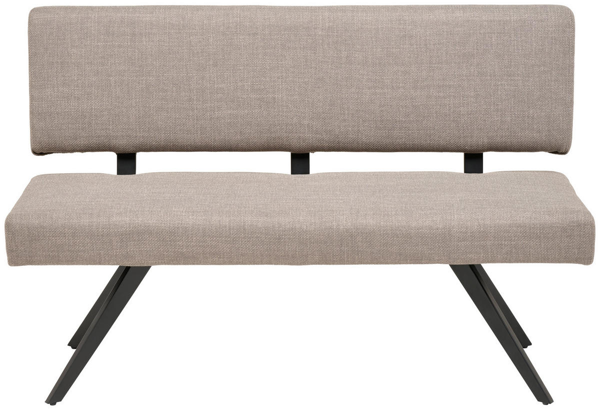 SITZBANK 140/90/62 cm Webstoff Hellgrau  - Hellgrau/Schwarz, KONVENTIONELL, Textil/Metall (140/90/62cm) - MID.YOU