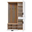 GARDEROBE  in 122/195/35 cm  - Weiß/Eiche Artisan, Design, Glas/Holzwerkstoff (122/195/35cm) - Xora