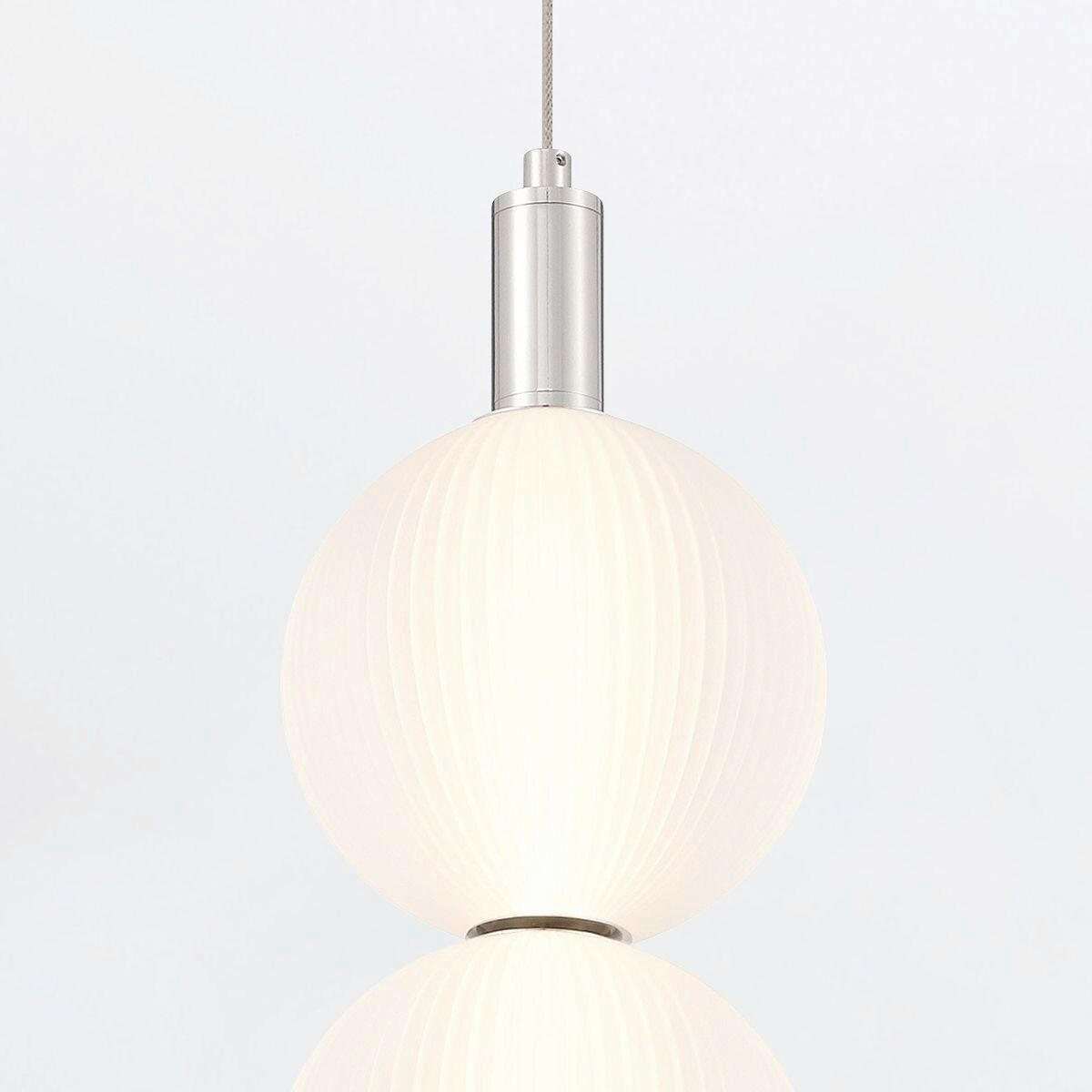 LED-PENDELLEUCHTE 15,2/47,5 cm  - Nickelfarben, KONVENTIONELL, Glas/Metall (15,2/47,5cm) - Elstead Lighting