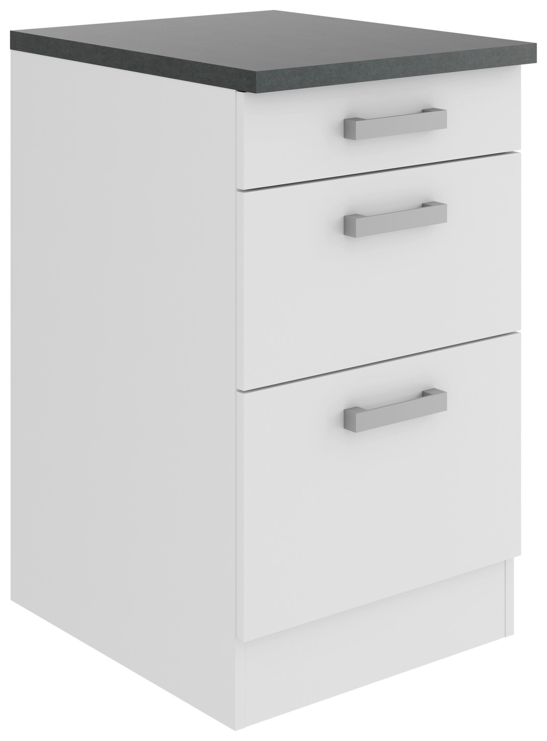 Thumbnail - Optifit Küchenunterschrank, Weiß, Metall, 3 Schublade(n) Schubladen, einzeln stellbar, 50x84.8x60 cm, DIN EN ISO 14001, ...