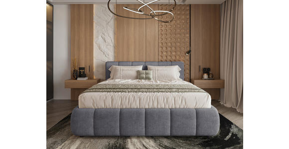 POLSTERBETT Lattenrost, Bettkasten Anthrazit 140/200 cm  - Anthrazit/Schwarz, KONVENTIONELL, Holz/Kunststoff (140/200cm) - Carryhome