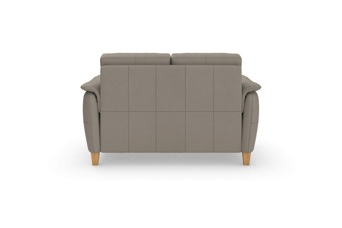 2-SITZER-SOFA PALMERA E Grau Echtleder  - Eichefarben/Grau, Basics, Leder/Holz (149/89/89cm) - Sit & More