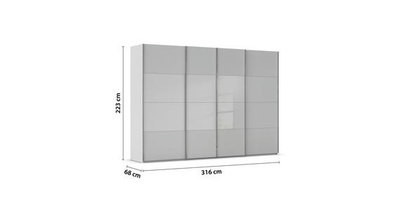 SCHWEBETÜRENSCHRANK  in Seidengrau  - Chromfarben/Seidengrau, KONVENTIONELL, Glas/Holzwerkstoff (316/223/68cm) - Novel
