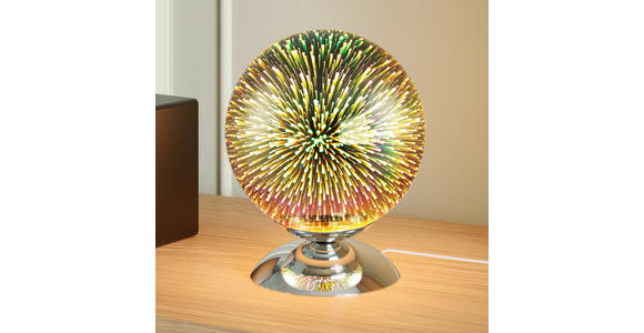 TISCHLEUCHTE Galaxy 20/25 cm  - Chromfarben, LIFESTYLE, Glas/Metall (20/25cm) - Novel
