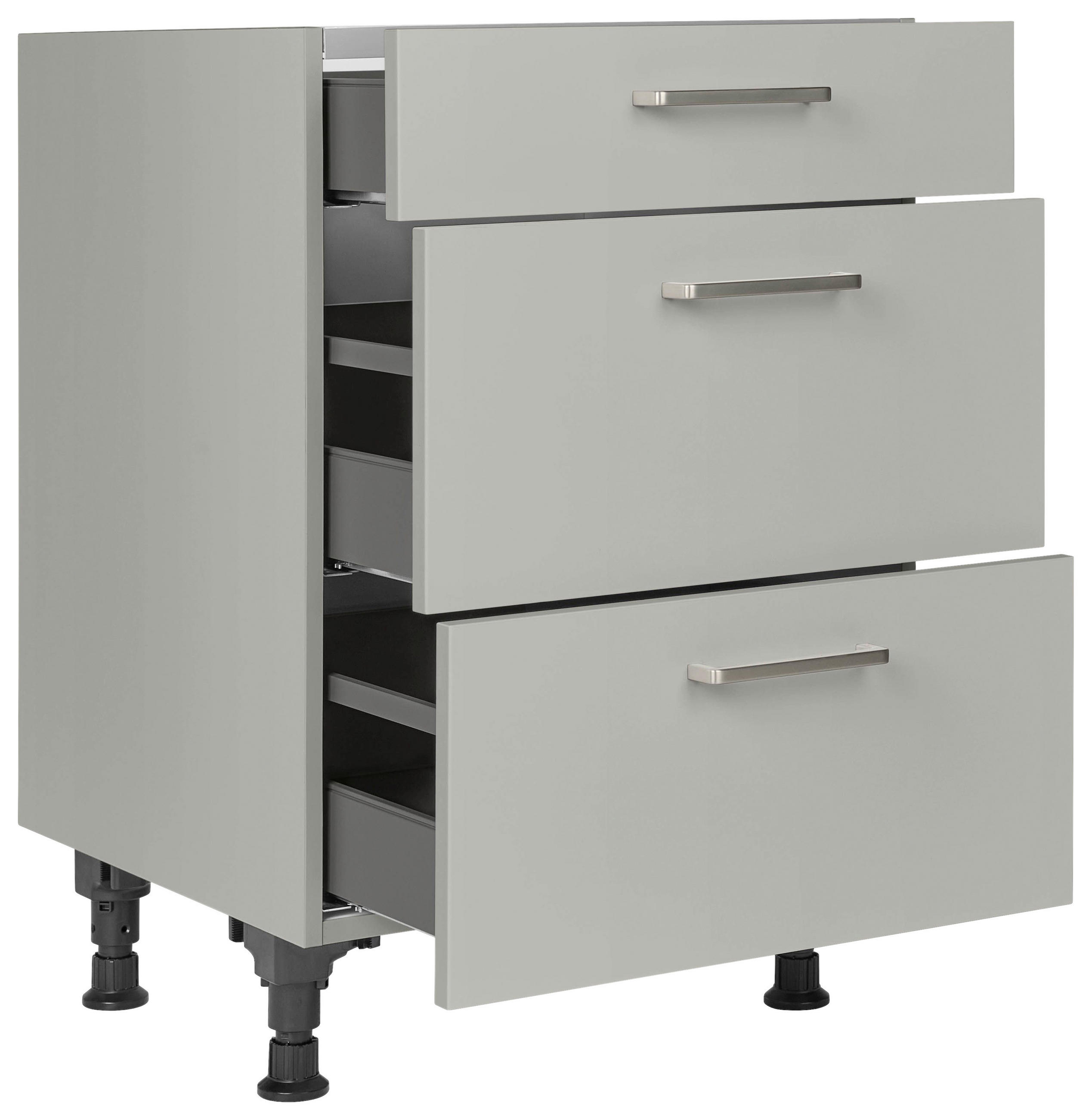 KOCHFELDUMBAUSCHRANK 60/87/56 cm  in Grau  - Edelstahlfarben/Grau, MODERN, Holzwerkstoff/Metall (60/87/56cm) - Nobilia