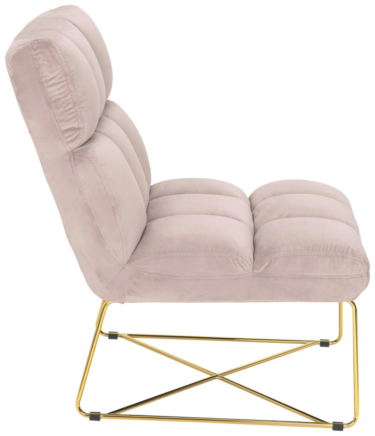 STUHL - Goldfarben/Rosa, Design, Textil/Metall (84/85/61cm) - MID.YOU