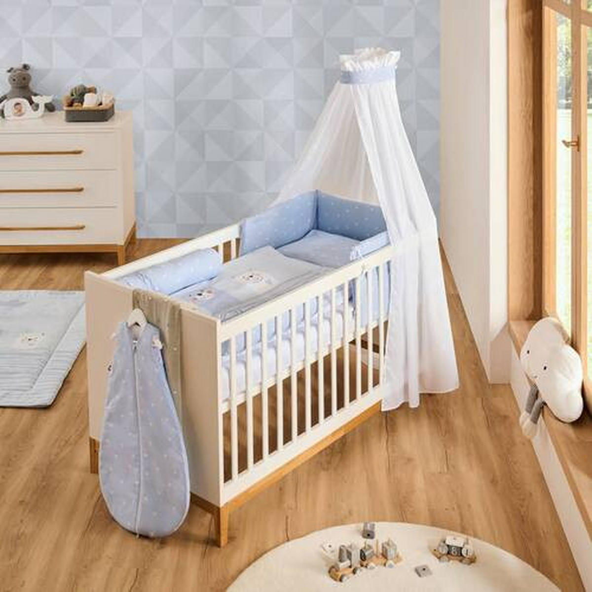 BABYSCHLAFSACK BEARS FAMILY    70   - Blau, Basics, Textil (70null) - Avelia