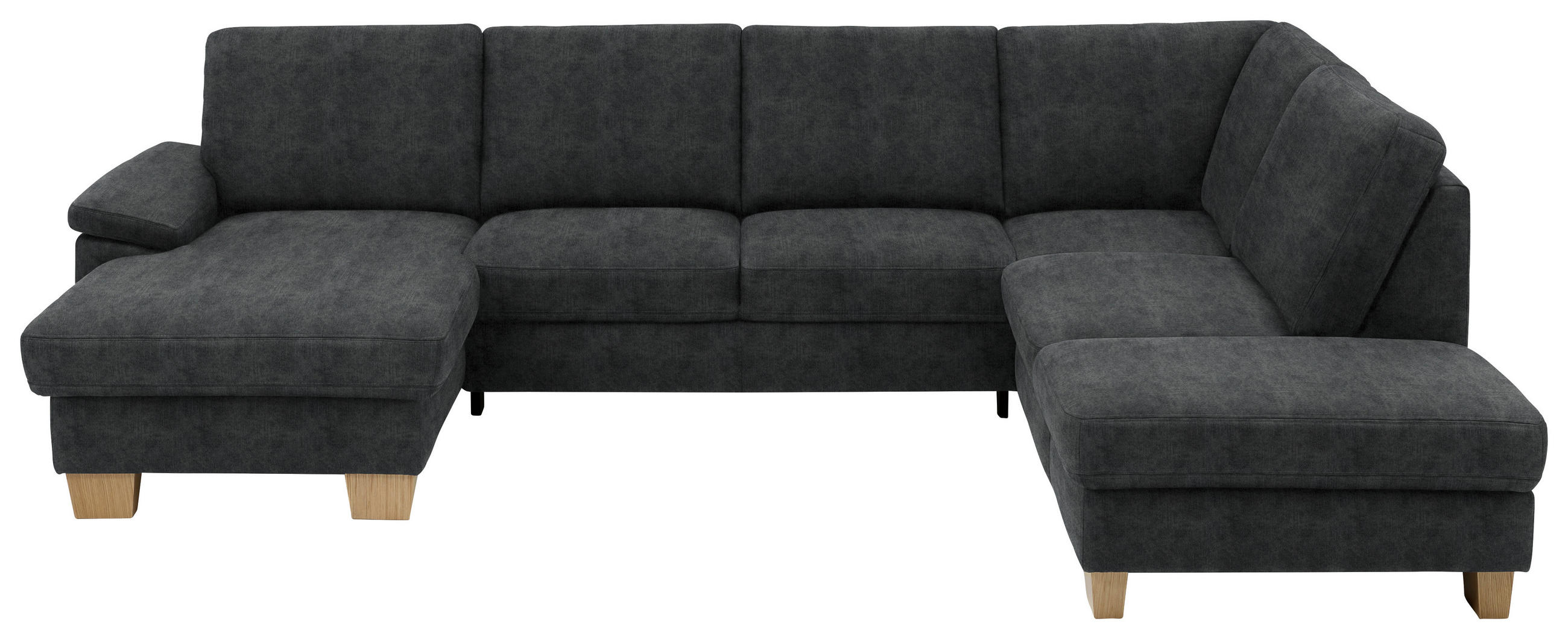 WOHNLANDSCHAFT in Velours Anthrazit  - Eichefarben/Anthrazit, Konventionell, Holz/Textil (167/316/235cm) - Beldomo System