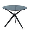 BEISTELLTISCH 60/60/48 cm Grau, Schwarz rund  - Schwarz/Grau, Design, Glas/Metall (60/60/48cm) - Dieter Knoll