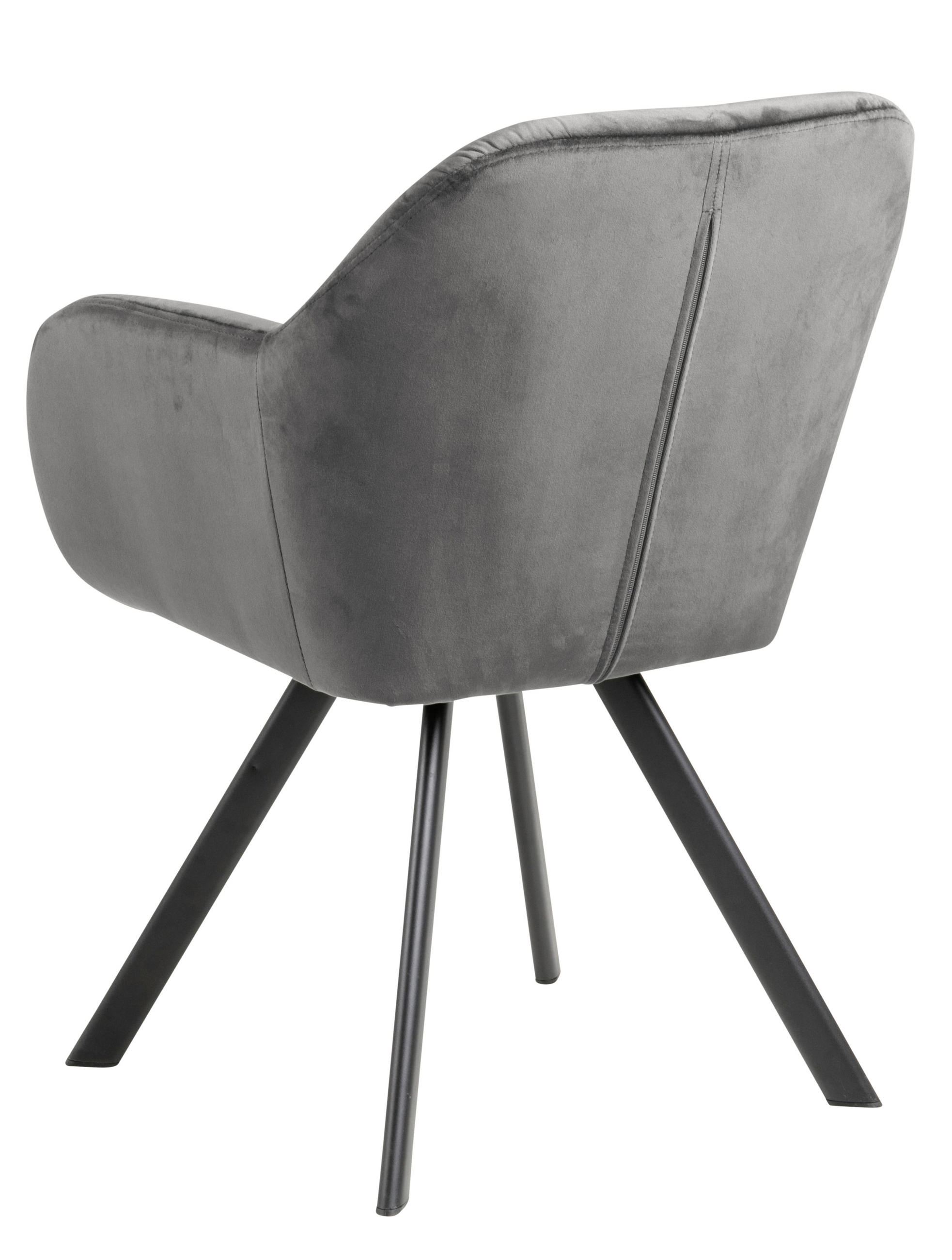 ŽIDLE S PODRUČKAMI, samet, tmavě šedá - černá/tmavě šedá, Design, kov/textil (57,5/81,5/61,5cm) - Carryhome