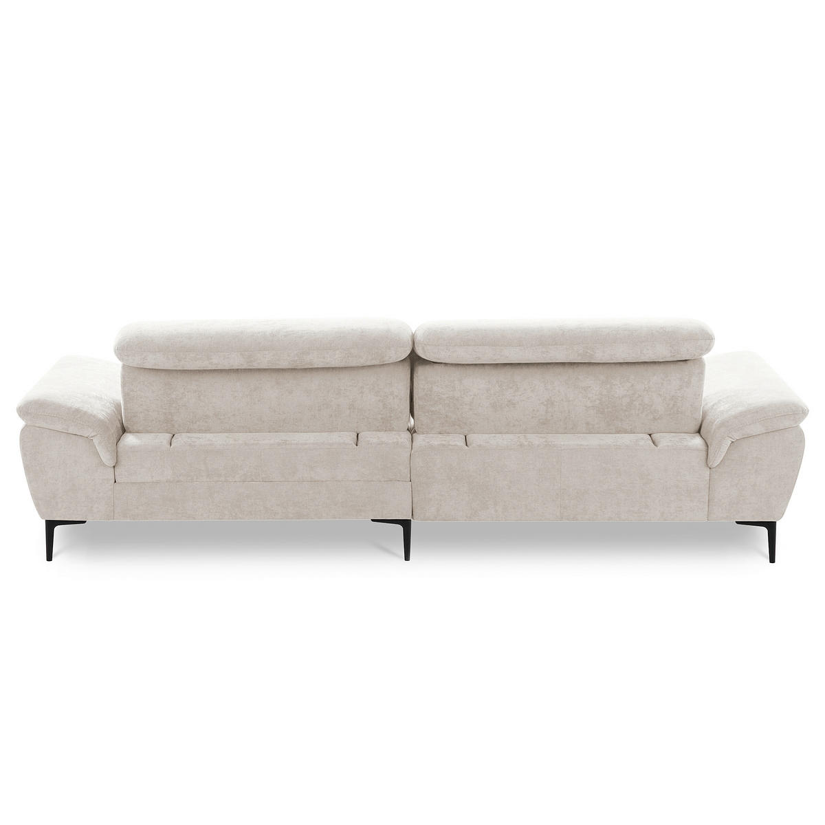 ECKSOFA  Webstoff Sandfarben  - Sandfarben/Schwarz, Design, Textil/Metall (268/195cm) - Livetastic