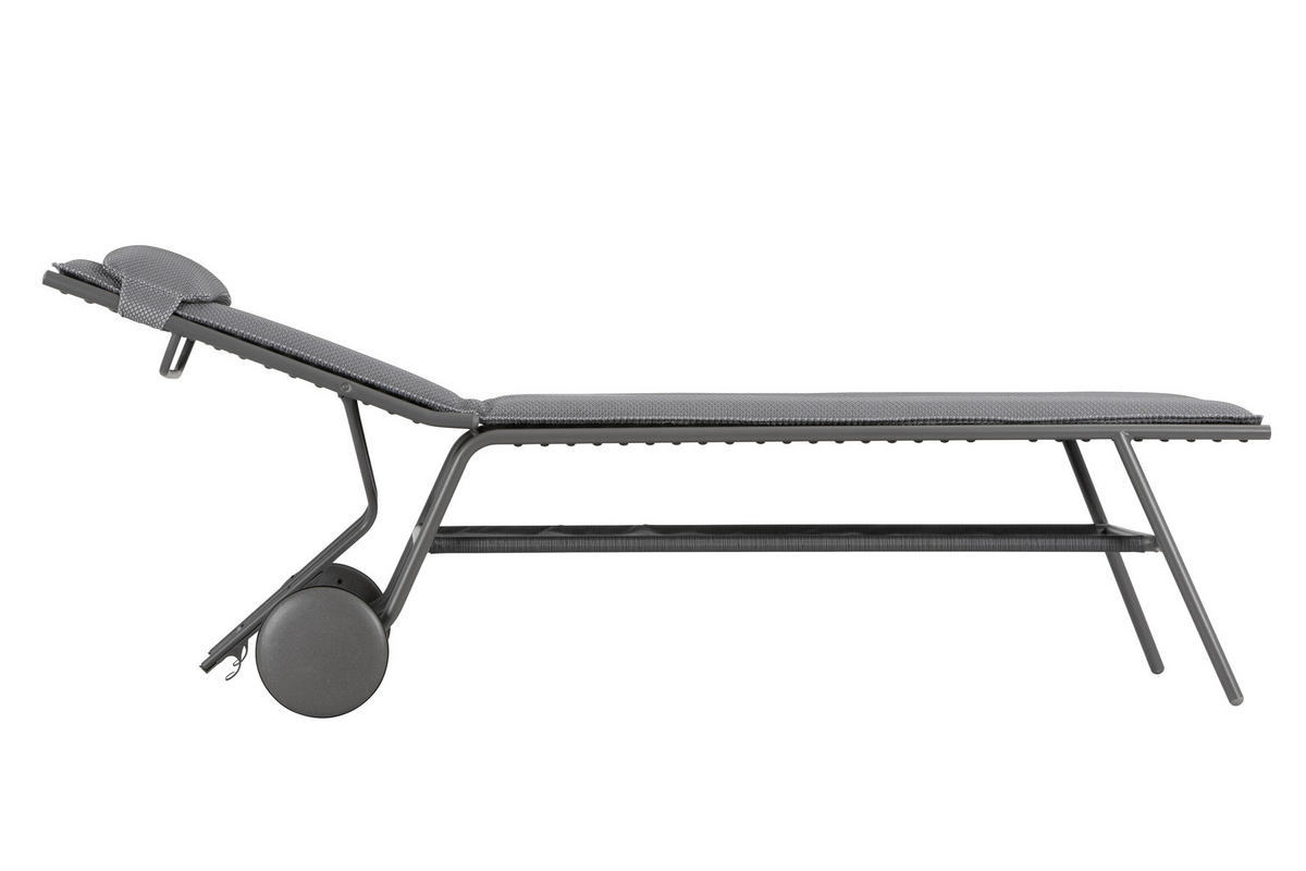 GARTENLIEGE 80/48/200 cm  - Grau, Basics, Textil/Metall (80/48/200cm) - Lafuma Mobilier