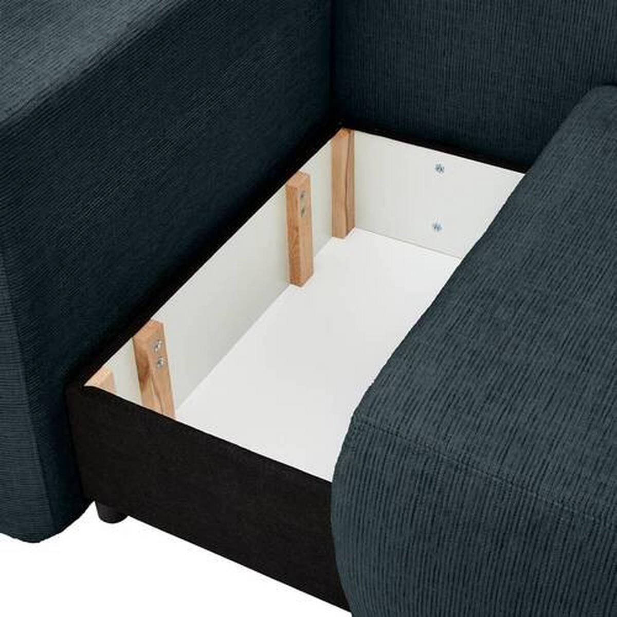 CHAISELONGUE Chenille Dunkelblau  - Schwarz/Dunkelblau, KONVENTIONELL, Kunststoff/Textil (93/73/171cm) - Carryhome