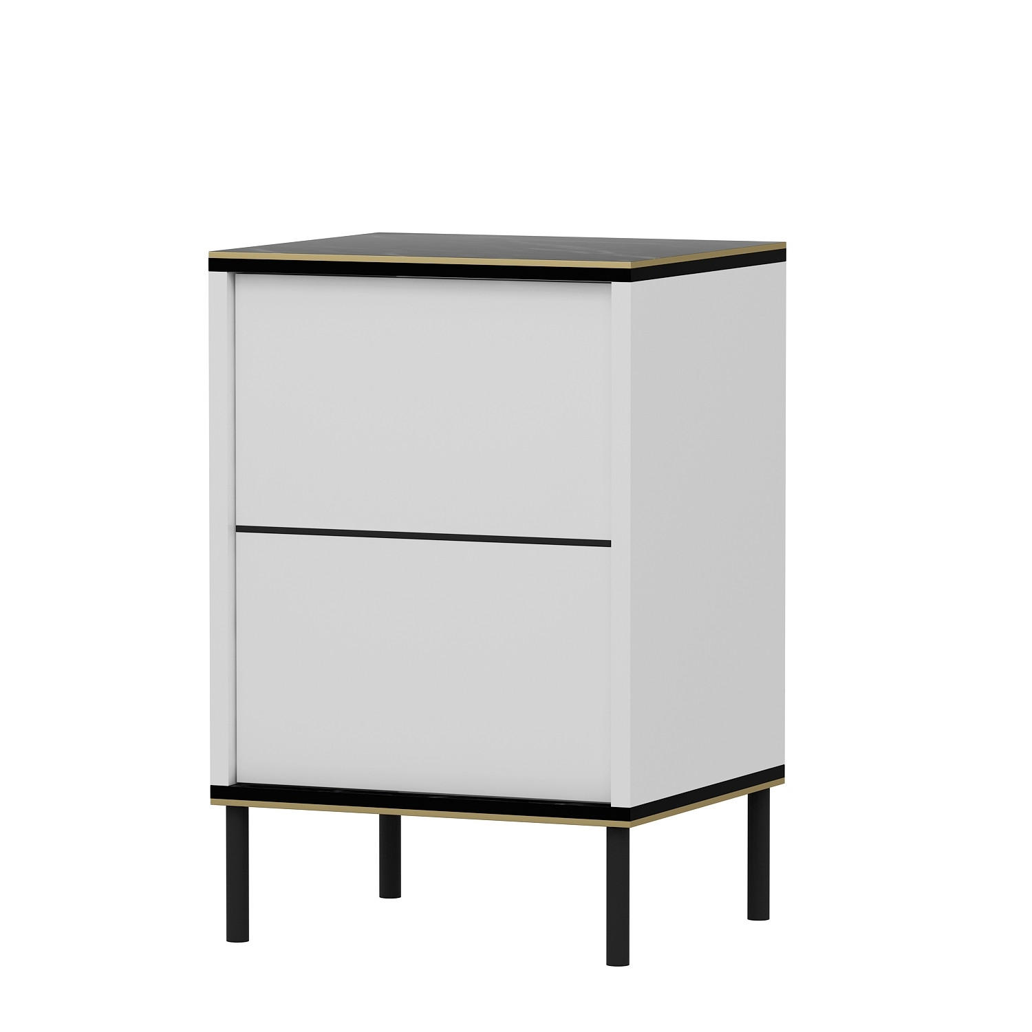 NATTDUKSBORD i svart, vit  - vit/svart, Design, metall/trämaterial (40/60/35cm) - Livetastic