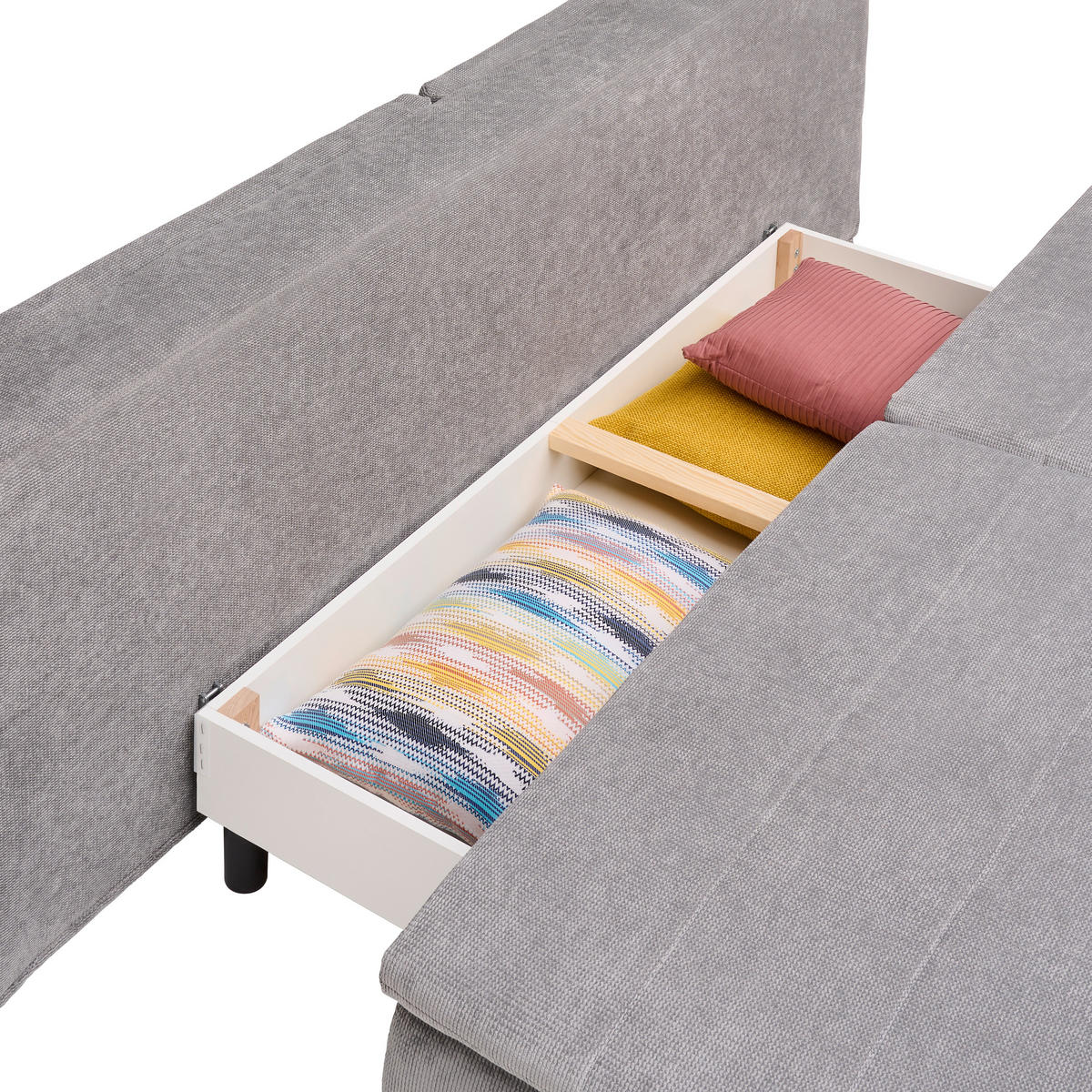 BOXSPRING SOFA siva  - siva/crna, Dizajnerski, tekstil/metal (204/93/100cm) - Novel