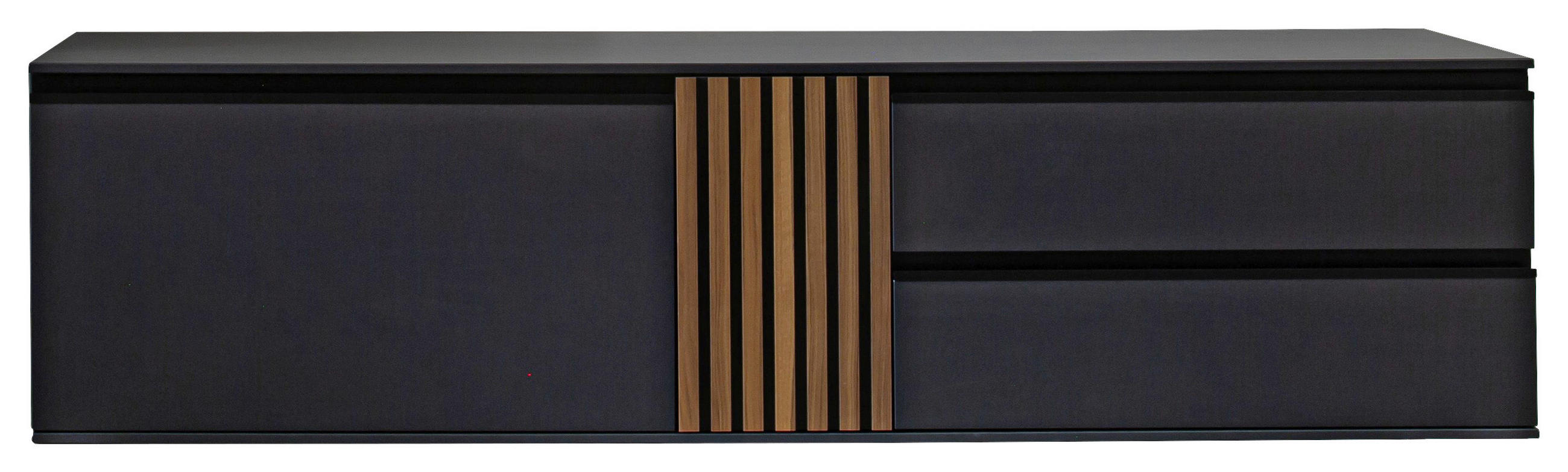LOWBOARD  in 187/61/45 cm  - Anthrazit/Nussbaumfarben, Design, Holz/Holzwerkstoff (187/61/45cm) - Moderano