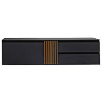 LOWBOARD  in 187/61/45 cm  - Anthrazit/Nussbaumfarben, Design, Holz/Holzwerkstoff (187/61/45cm) - Moderano