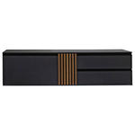 LOWBOARD  in 187/61/45 cm  - Anthrazit/Nussbaumfarben, Design, Holz/Holzwerkstoff (187/61/45cm) - Moderano