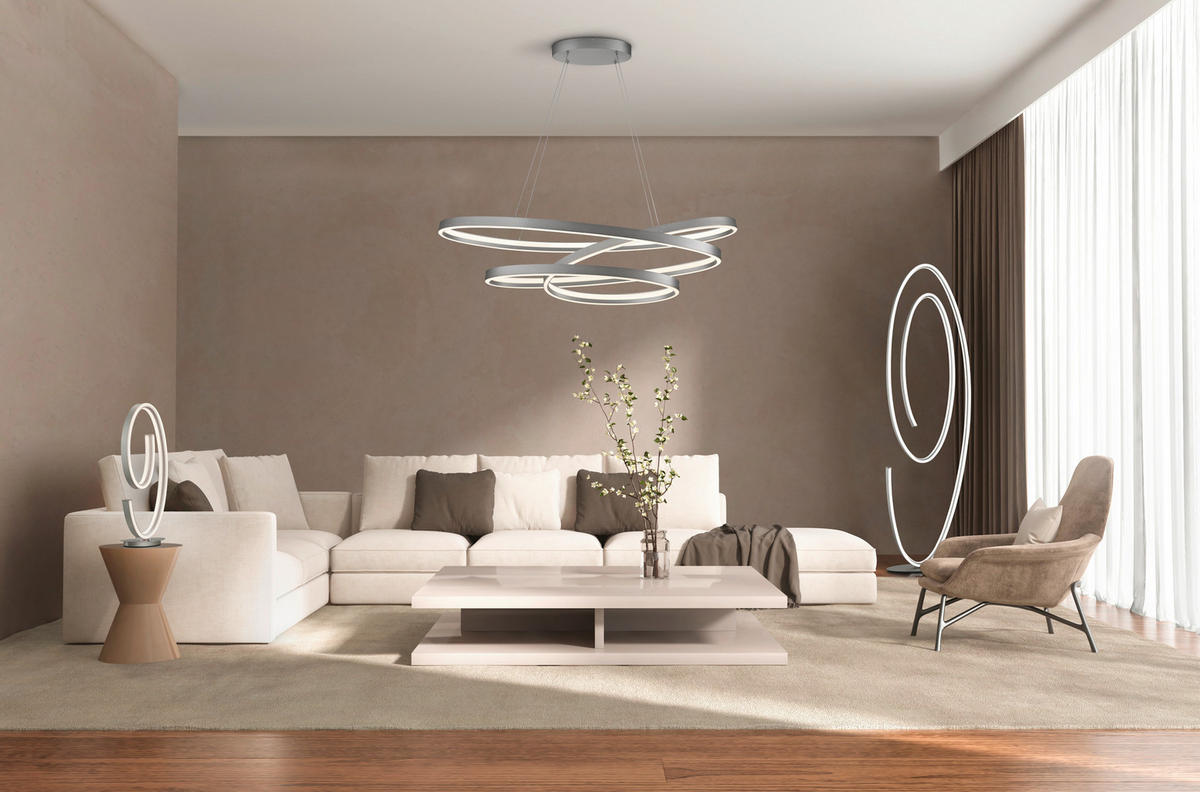 LED-HÄNGELEUCHTE Ciola 115/50/150 cm  - Nickelfarben, Design, Metall (115/50/150cm) - Cinque