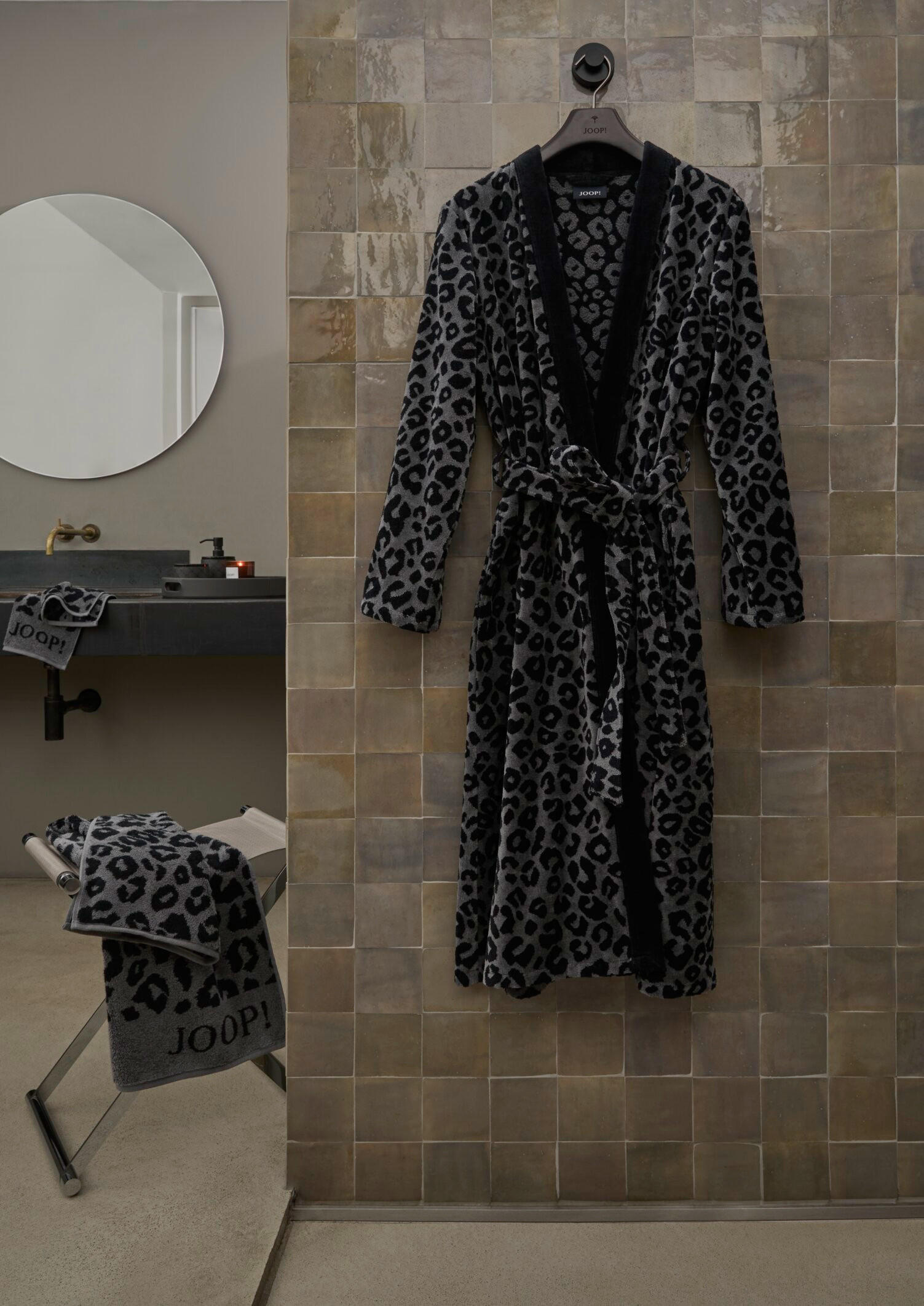 Thumbnail - Joop! Bademantel, Schwarz, Textil, Animalprint, Gr. 36/38, Oeko-Tex® Standard 100, Handmade in Germany, Taschen, besonde...