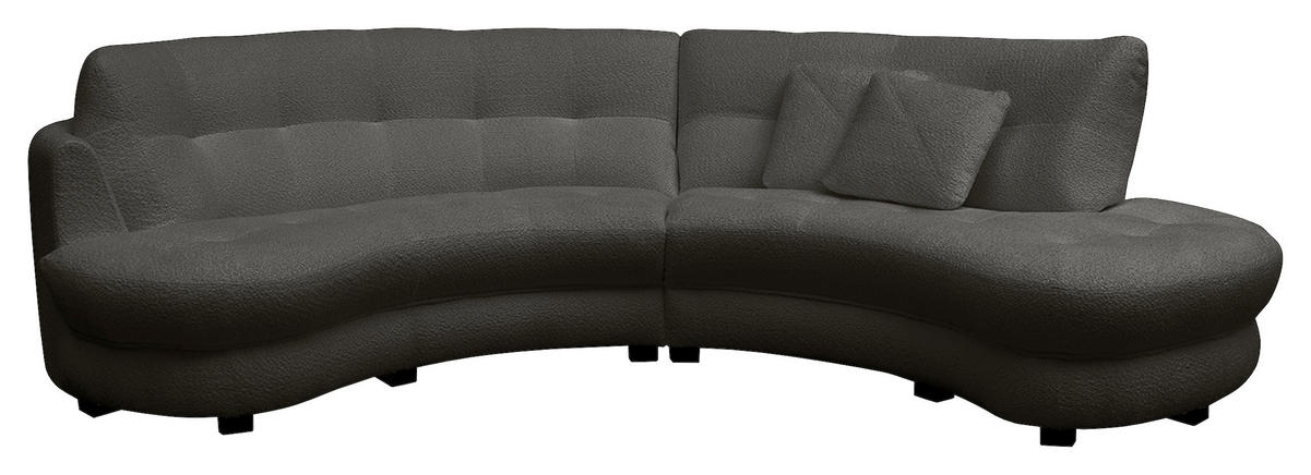 ECKSOFA in Bouclé Anthrazit  - Weiss/Anthrazit, Design, Kunststoff/Textil (300/113cm) - Livetastic
