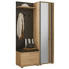 GARDEROBE 5-teilig  in 114/197/40 cm  - Schwarz/Eiche Artisan, Design, Glas/Holzwerkstoff (114/197/40cm) - Xora