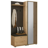 GARDEROBE 5-teilig  in 114/197/40 cm  - Schwarz/Eiche Artisan, Design, Glas/Holzwerkstoff (114/197/40cm) - Carryhome