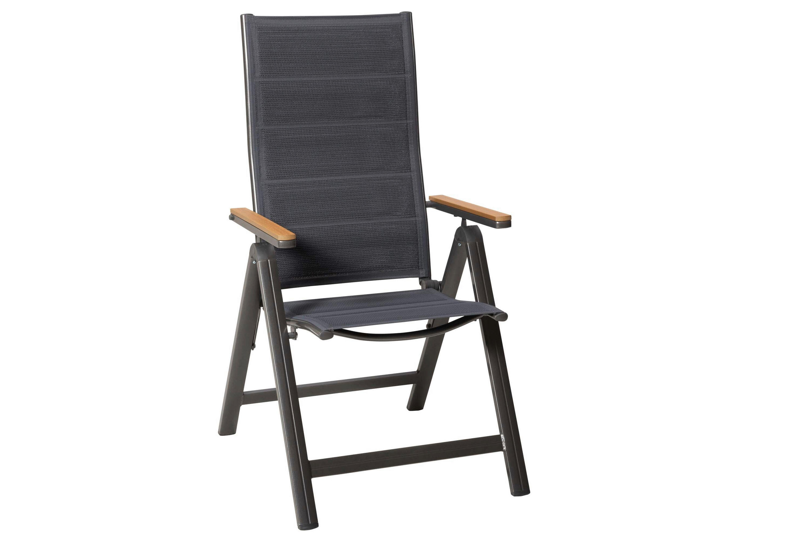 GARTENKLAPPSESSEL in Metall, Kunststoff, Textil Graphitfarben, Grau, Naturfarben  - Graphitfarben/Naturfarben, KONVENTIONELL, Kunststoff/Textil (61/83,5/53cm) - Gardenson
